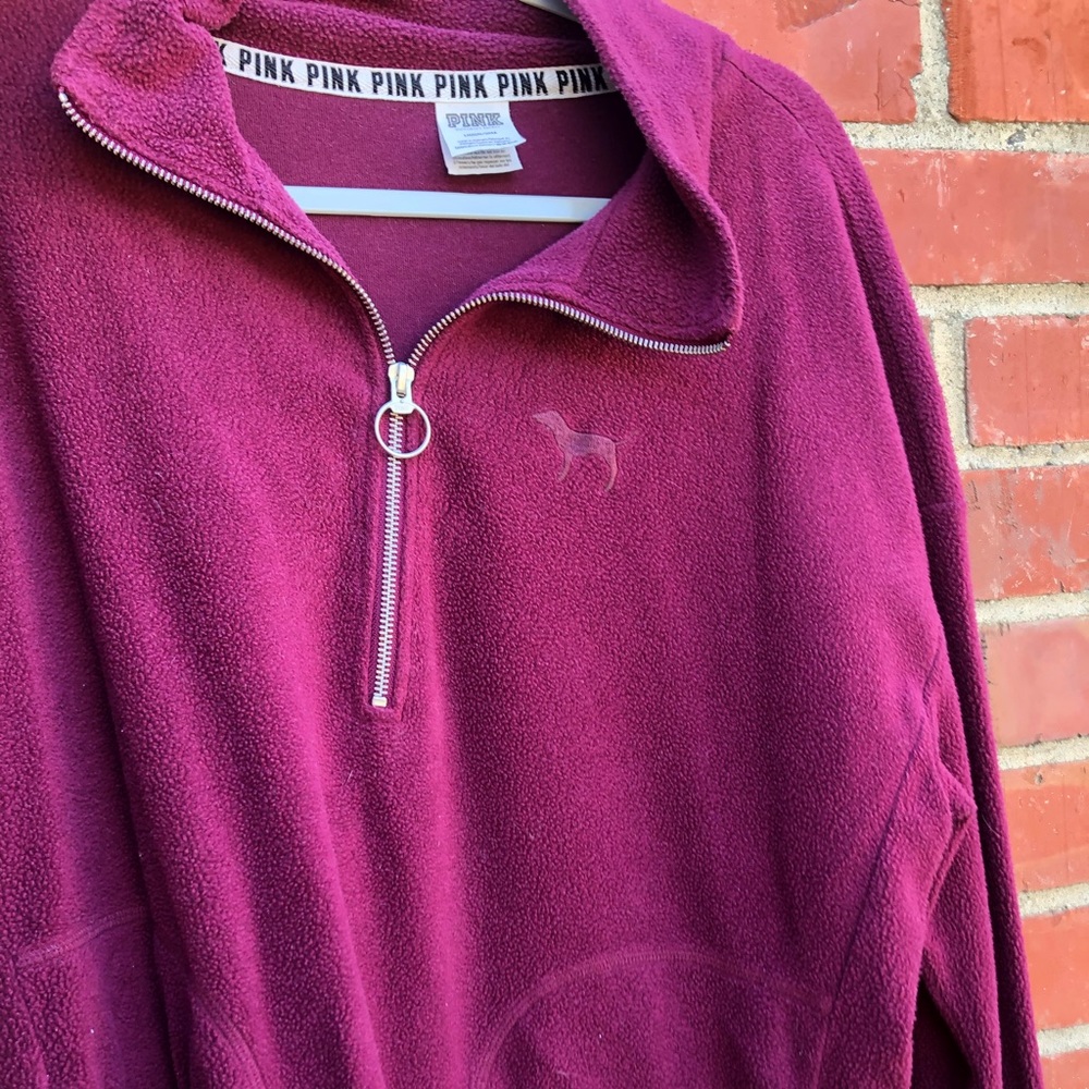 PINK fleece 1/2 zip Burgundy